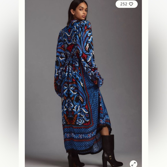 Farm Rio Black Toucans Scarf Long Sleeve Maxi Dress - Picture 5 of 9